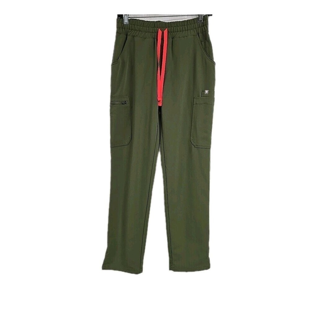 FIGS Yola Skinny Scrubs Cargo Pants Technical Collection Olive Green Women's XSP